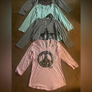 (4) JUSTICE ACTIVE Girls 14 16 reversible sequin tees